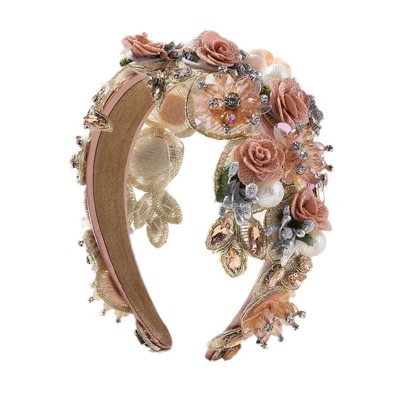 Wholesale Baroque Rhinestones Polyester Headband